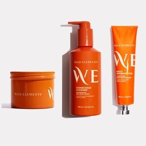 NIB Bundle 3pc New WILD ELEMENTS Body Scrub + Wash + Moisturizer Citrus